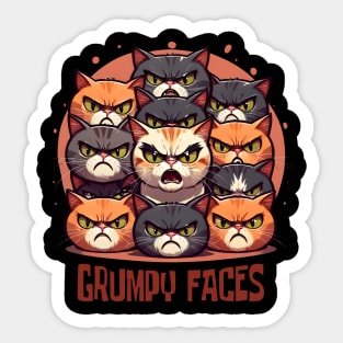 Grumpy Faces Sticker